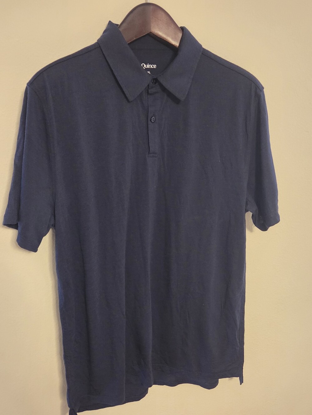 Quince Men's Polo XL Navy Blue Merino Wool Solid - Picture 2 of 11